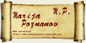 Marija Poznanov vizit kartica